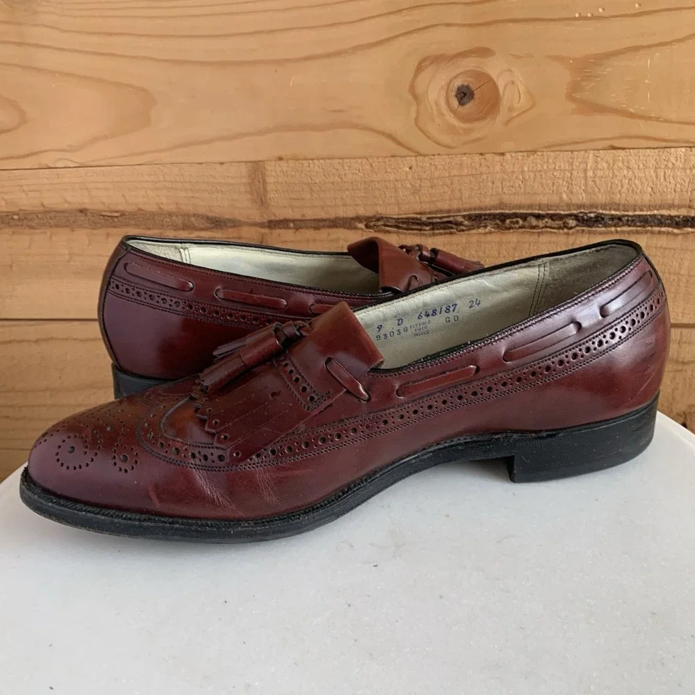 Florsheim Imperial Comfortech 9D Mens Wingtip Brogues‎ Tassel Burgundy Old Money